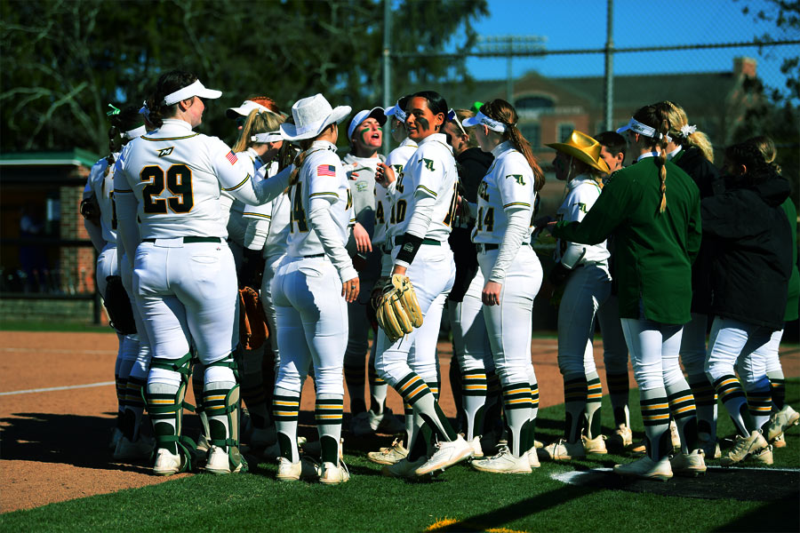 McDaniel College Softball team huddle